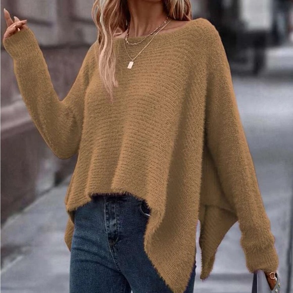 Luxe batwing sleeve loose fit sweater top - Picture 5 of 6